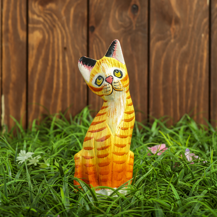 Сувенир дерево "Котёнок"  6х3х18 см желтенький