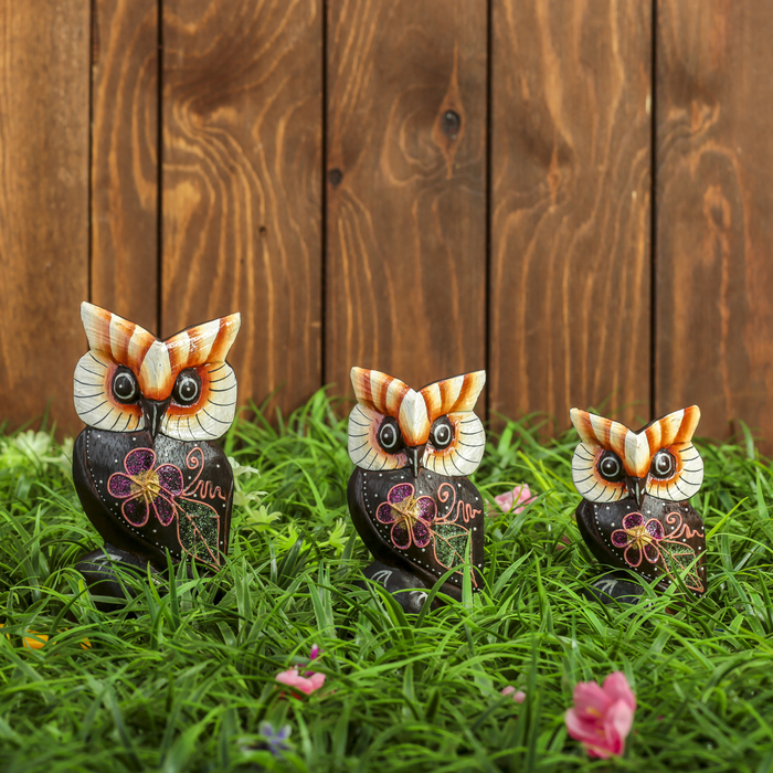 Набор сувенирный "Совы" (10,12,15) 15х4х15 см