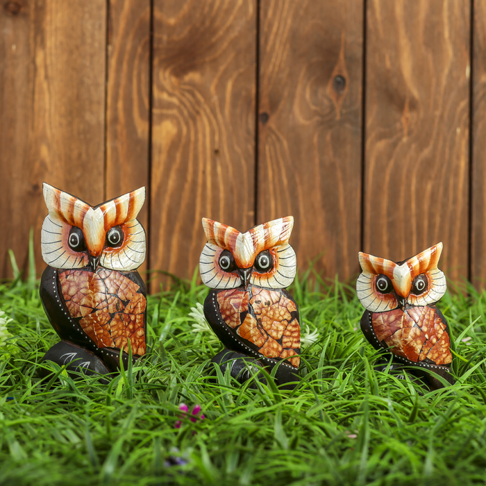 Набор сувенирный "Совы" (10,12,15) 15х4х15 см