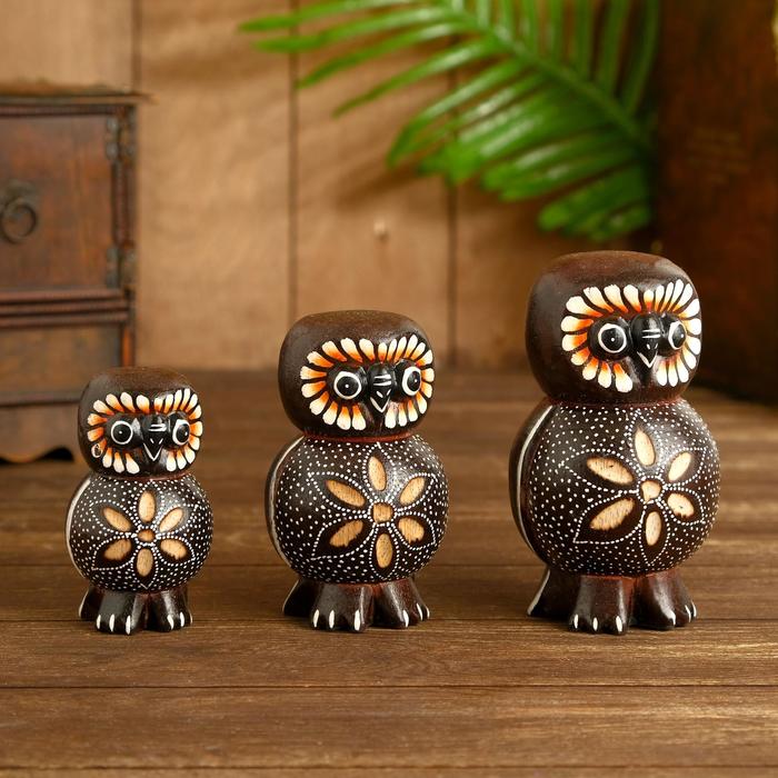Набор сувенирный "Круглые совы" 20х5,5х14 см
