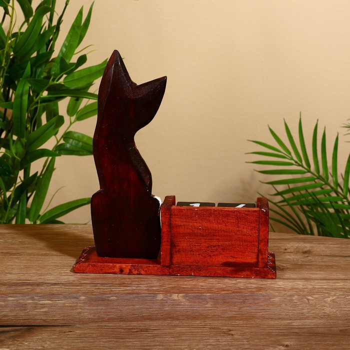 Календарь настольный дерево "Большая кошечка" 20х7х21 см