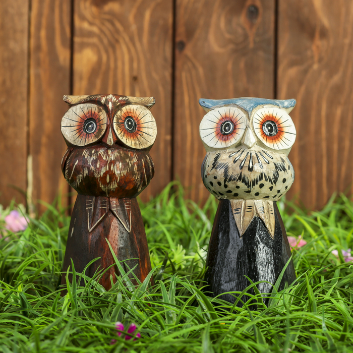 Сувенир дерево "Совушки" 6х5х15 см МИКС