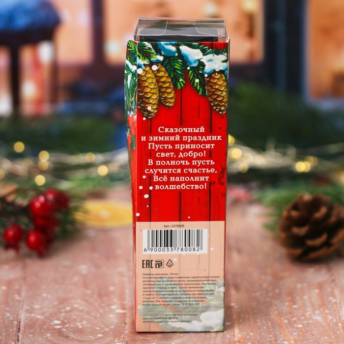 Шампунь для волос "Новогодняя почта" с ароматом спелой малины, 250 мл