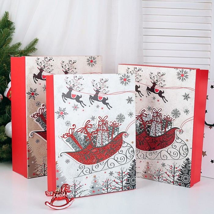 Набор коробок 3в1, 39 х 30 х 11 - 35 х 26 х 7 см