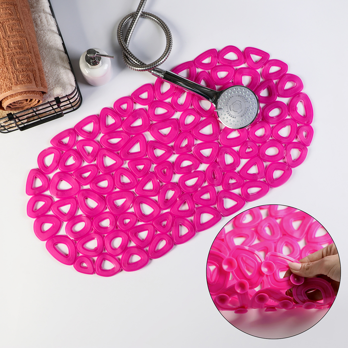 Коврик для ванны "Фигурки" 65x35 см, цвет МИКС