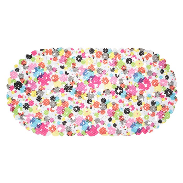 Коврик для ванны "Цветочки яркие" 67х34 см,