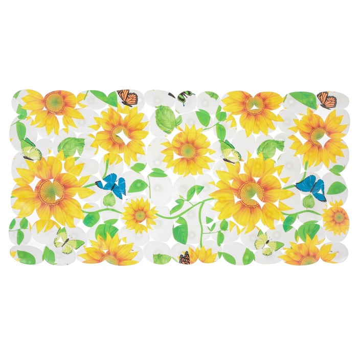 Коврик для ванны "Подсолнухи" 69х35,5 см,