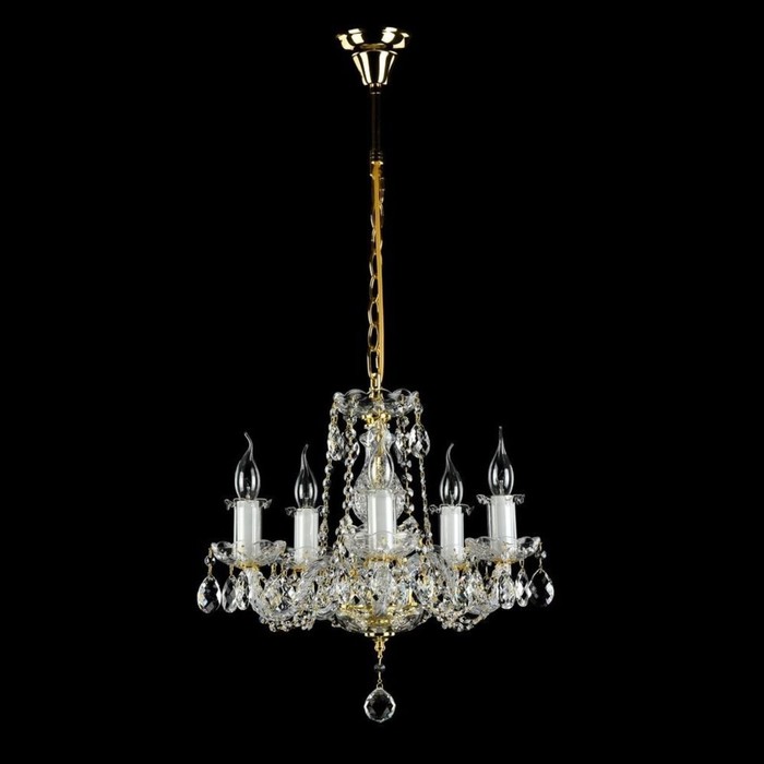 Люстра Elegia 5x60Вт E14 золото 42x42x88см