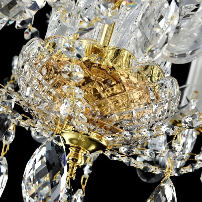 Люстра Elegia 8x60Вт E14 золото 53x53x96см