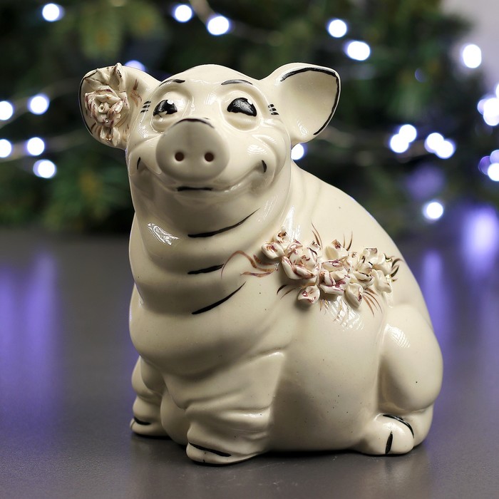 Аромалампа "Хрюн с Золотом и лепкой" роспись МИКС