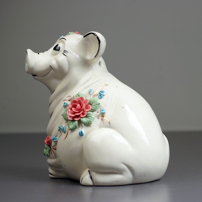 Аромалампа "Хрюн с Золотом и лепкой" роспись МИКС