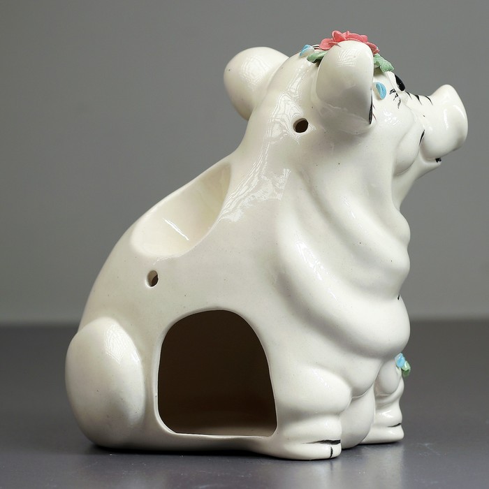 Аромалампа "Хрюн с Золотом и лепкой" роспись МИКС