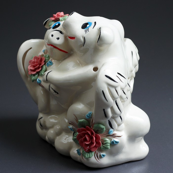 Аромалампа "Свинки ангелочки" с лепкой и золотом МИКС