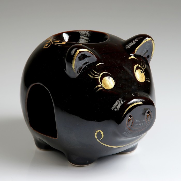 Аромалампа "Свинка-бочонок темная"