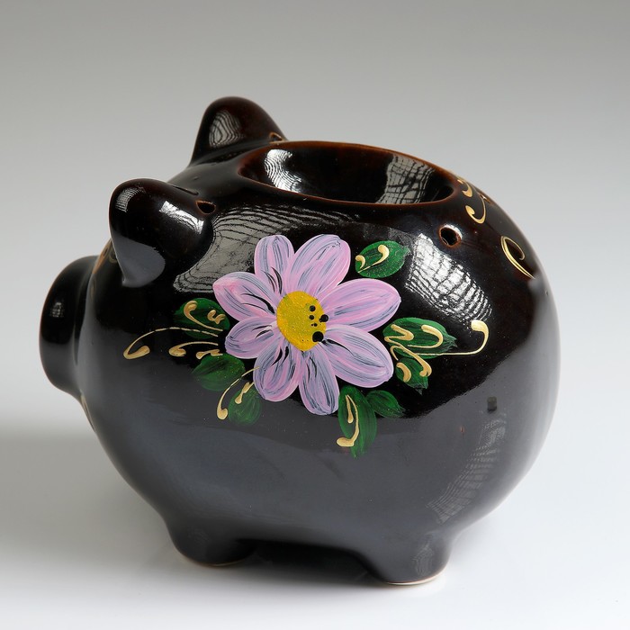 Аромалампа "Свинка-бочонок темная"