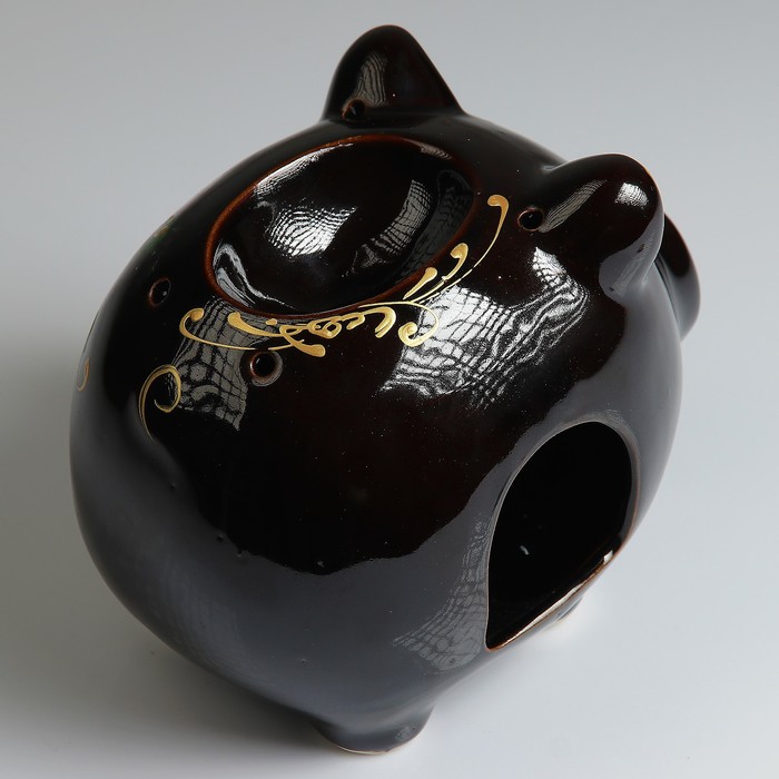 Аромалампа "Свинка-бочонок темная"