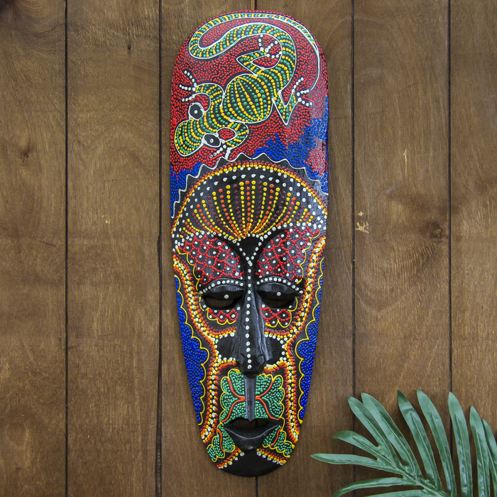 Маска дерево "Абориген ящерица" 3х12х50 см