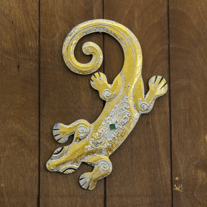 Панно мдф "Золотой геккон" 25х14х0,5 см