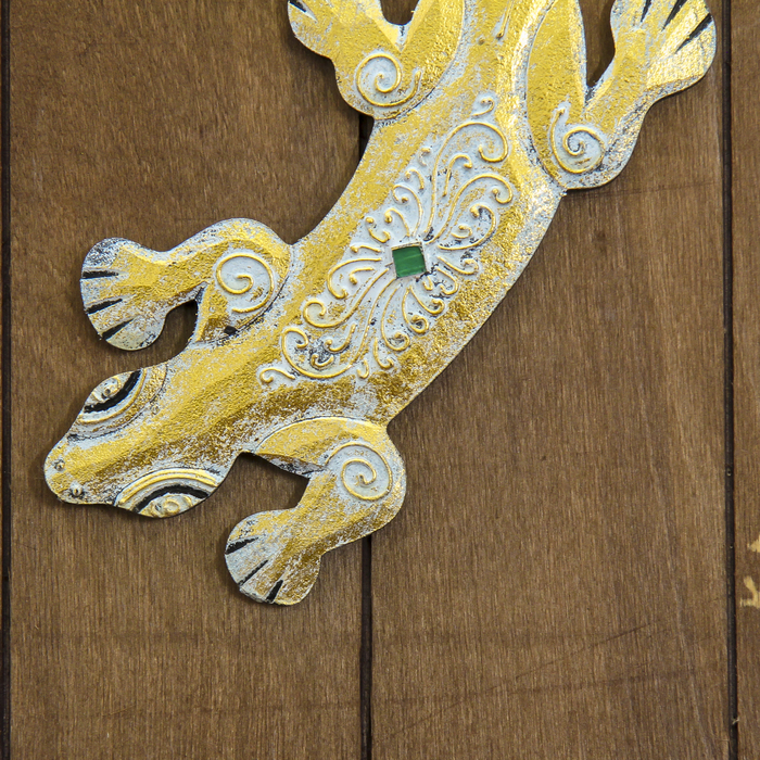 Панно мдф "Золотой геккон" 25х14х0,5 см