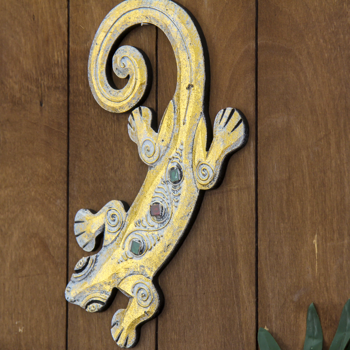 Панно мдф "Светлый геккон" 25х14х0,5 см