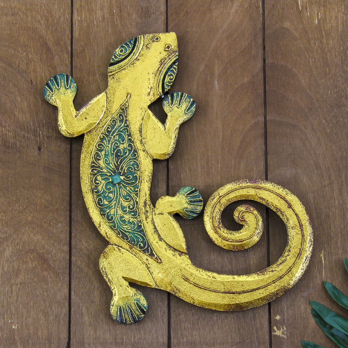 Панно мдф "Геккон оранжевый" 30х22х0,5 см