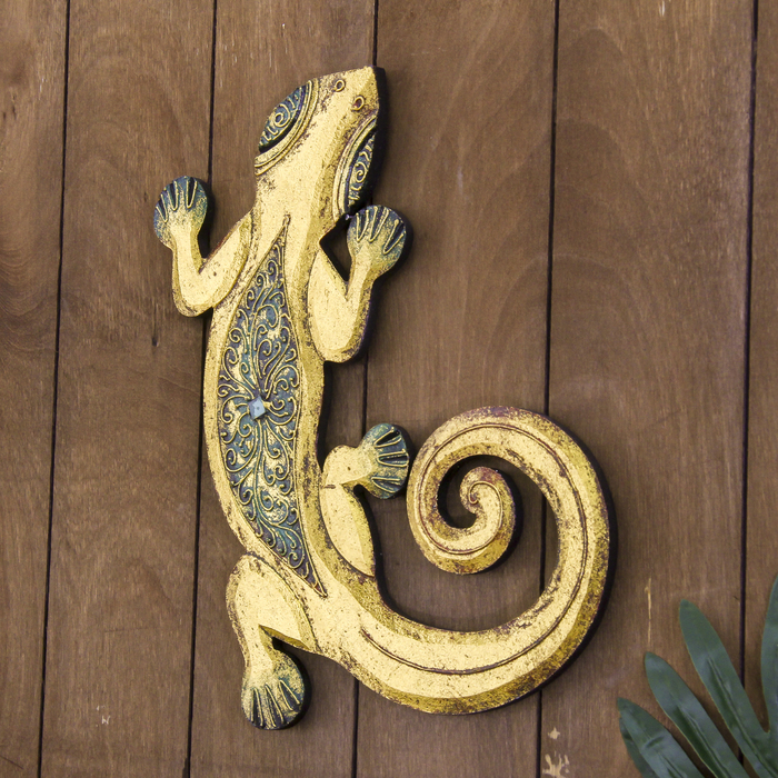 Панно мдф "Геккон оранжевый" 30х22х0,5 см