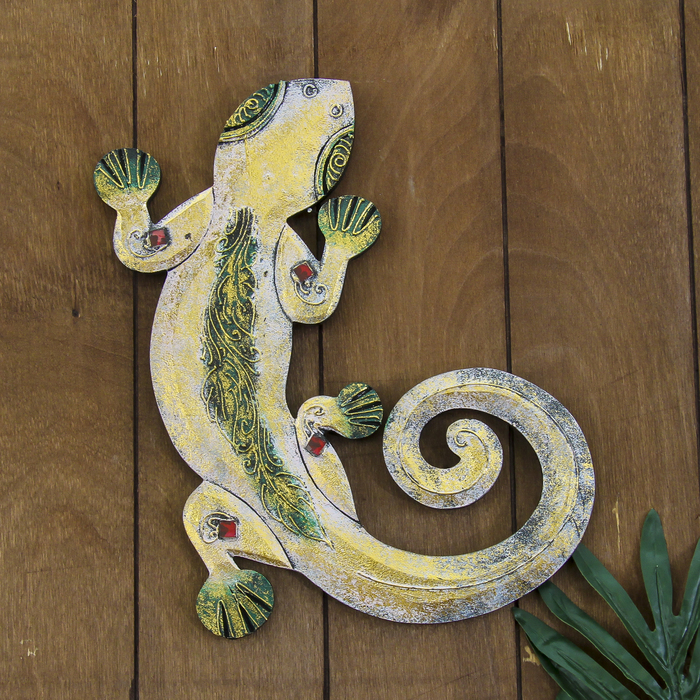 Панно мдф "Геккон розовый" 30х22х0,5 см