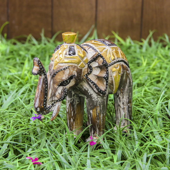 Сувенир дерево "Серый слоник" 17х7х15 см