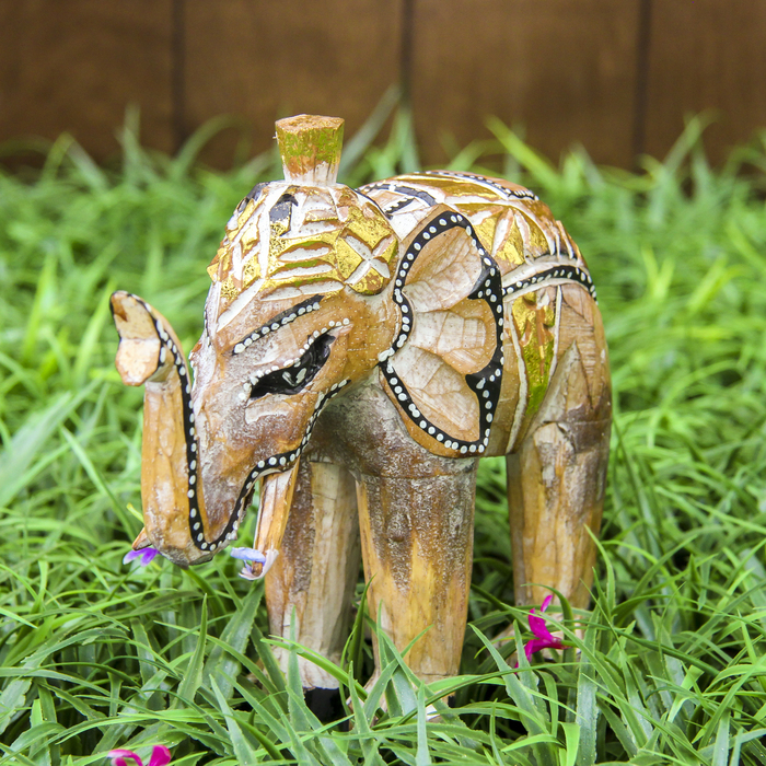 Сувенир дерево "Бежевый слоник" 17х7х15 см