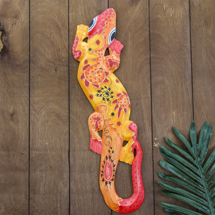 Панно настенное "Геккон огонь" 11х1,1х50 см