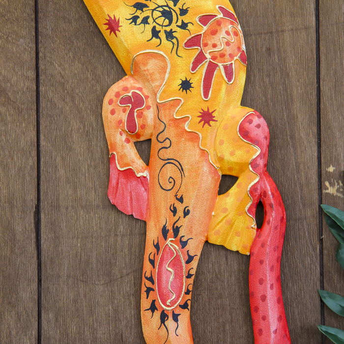 Панно настенное "Геккон огонь" 11х1,1х50 см