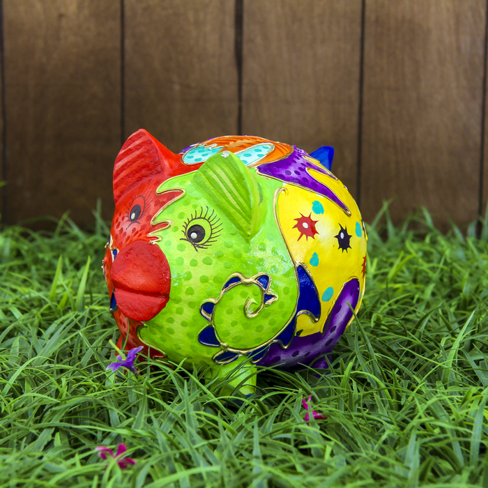 Сувенир "Копилка-свинка красочная" 15х11х15 см