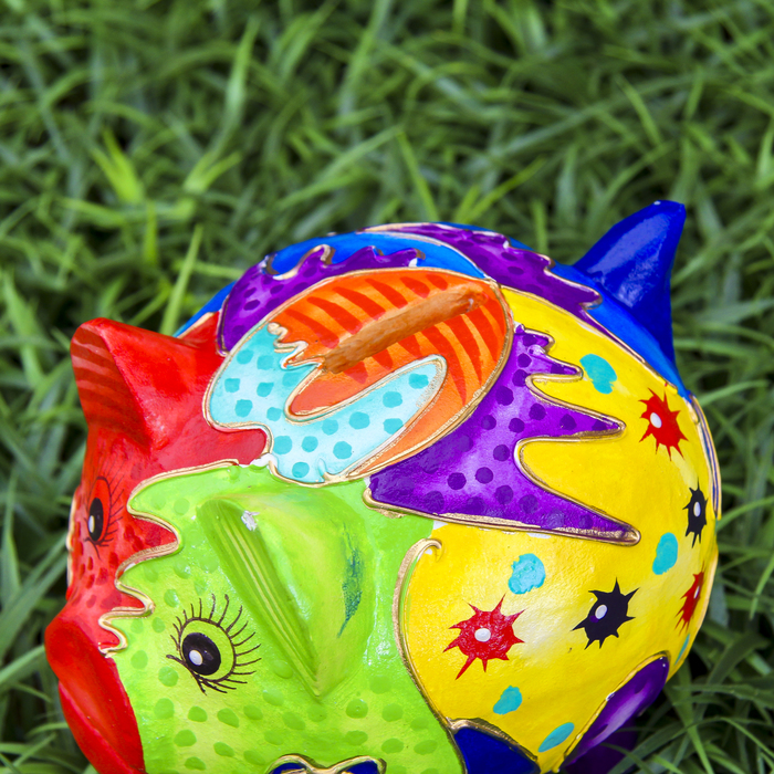 Сувенир "Копилка-свинка красочная" 15х11х15 см