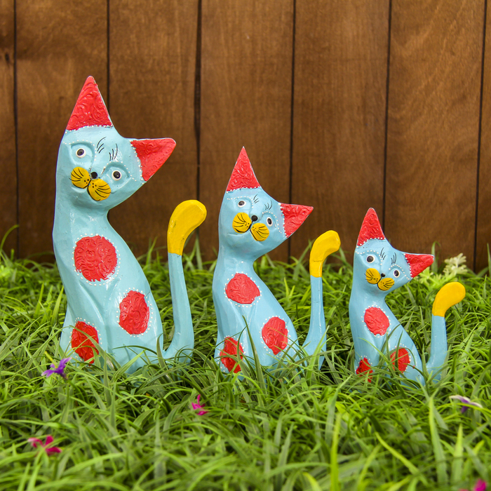 Набор сувенирный "Голубые кошечки" (15,20,25) 15х4х25 см