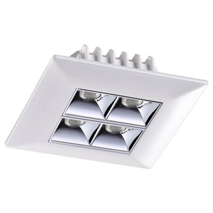 Встраиваемый светильник 10Вт LED 220V белый, хром Н35 Ø80x80мм