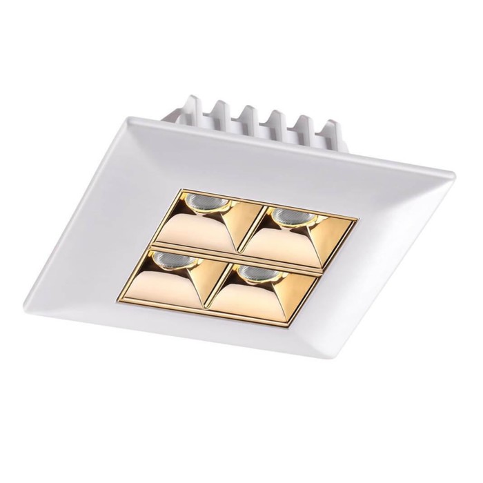 Встраиваемый светильник 10Вт LED 220V белый, золото Н35 Ø80x80мм