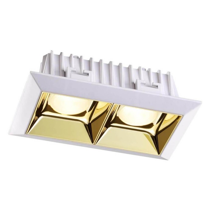 Встраиваемый светильник светодиодный Novotech, 14 Вт, 220 В, 85x145 мм, d=85 мм, цвет золото