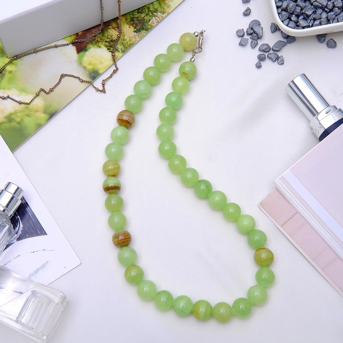 Бусы шар №12 "Оникс", 48см