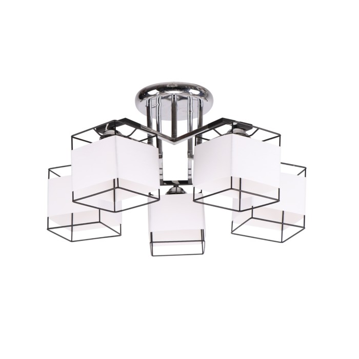 Люстра "Светлана" 5х60Вт Е27 хром, черный 54x54x29см