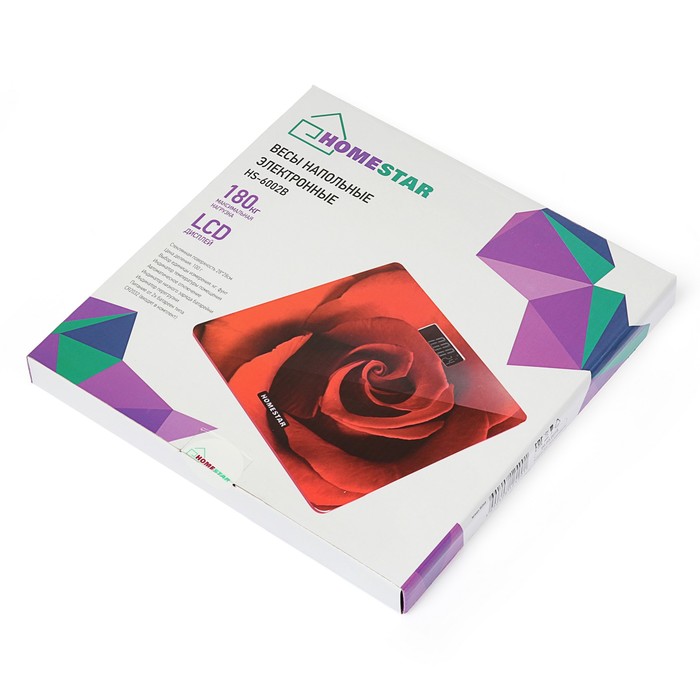 Весы напольные HOMESTAR HS-6002B, электронные, до 180 кг, красные