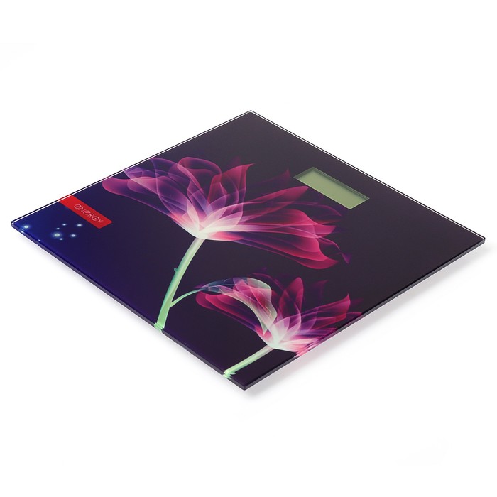 Весы напольные ENERGY EN-419G, электронные, до 180 кг, "цветы"