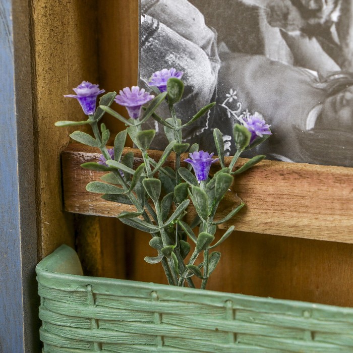 Ключница дерево 6 крючков "Прованс. Белые сердца" 24х32,5х6,5 см