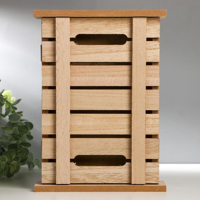 Ключница дерево 6 крючков "Деревенская" 26х20х6,5 см