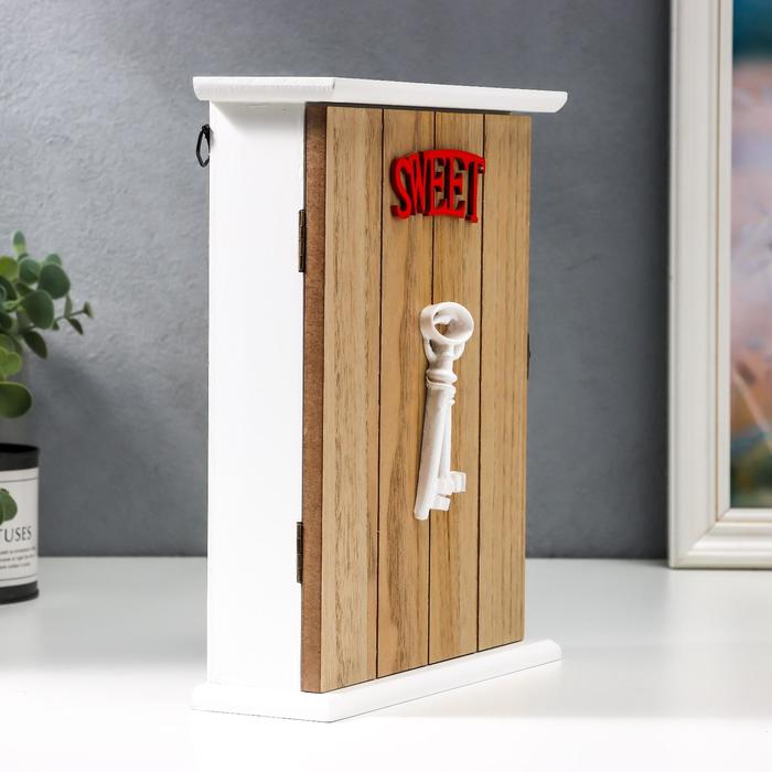 Ключница дерево 6 крючков "Два ключа" 26х19х6 см