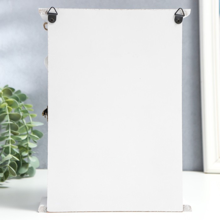 Ключница дерево 6 крючков "Ключик ажурный" 25,8х19х5,8 см