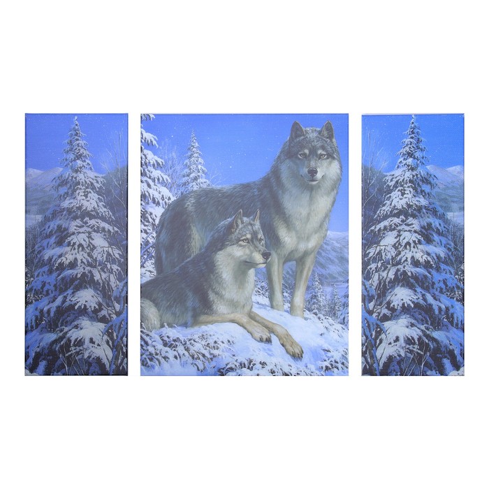 Модульная картина "Волки" 80*50 см (2-20х50; 40х50)