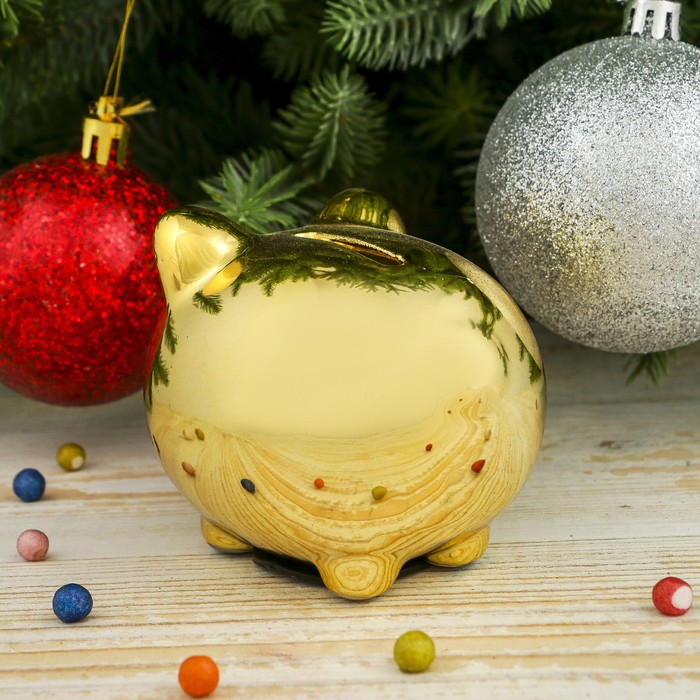 Копилка керамика "Золотой поросёнок" 7х8х7 см