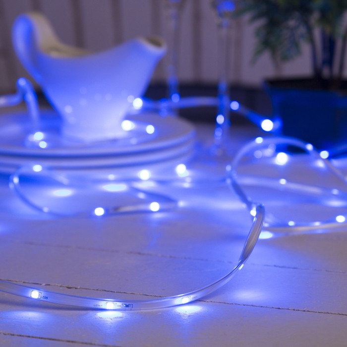 НИТЬ "Яркая лента" 5 м, SMD2835-130/10-12V, мерцание, Б/П в компл., СИНИЙ