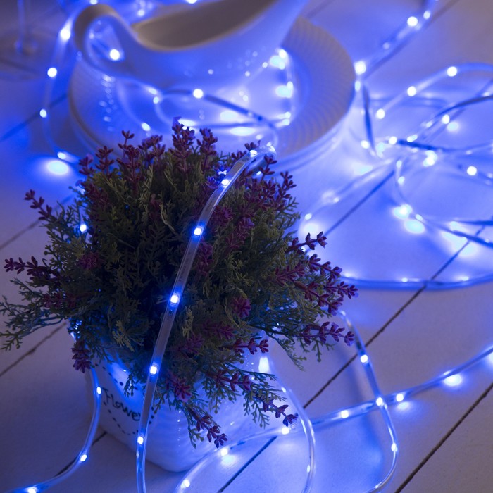 НИТЬ "Яркая лента" 5 м, SMD2835-130/10-12V, мерцание, Б/П в компл., СИНИЙ