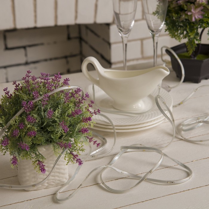 НИТЬ "Яркая лента" 5 м, SMD2835-130/10-12V, кон. 8 р. мерцание, Б/П в компл., МУЛЬТИ